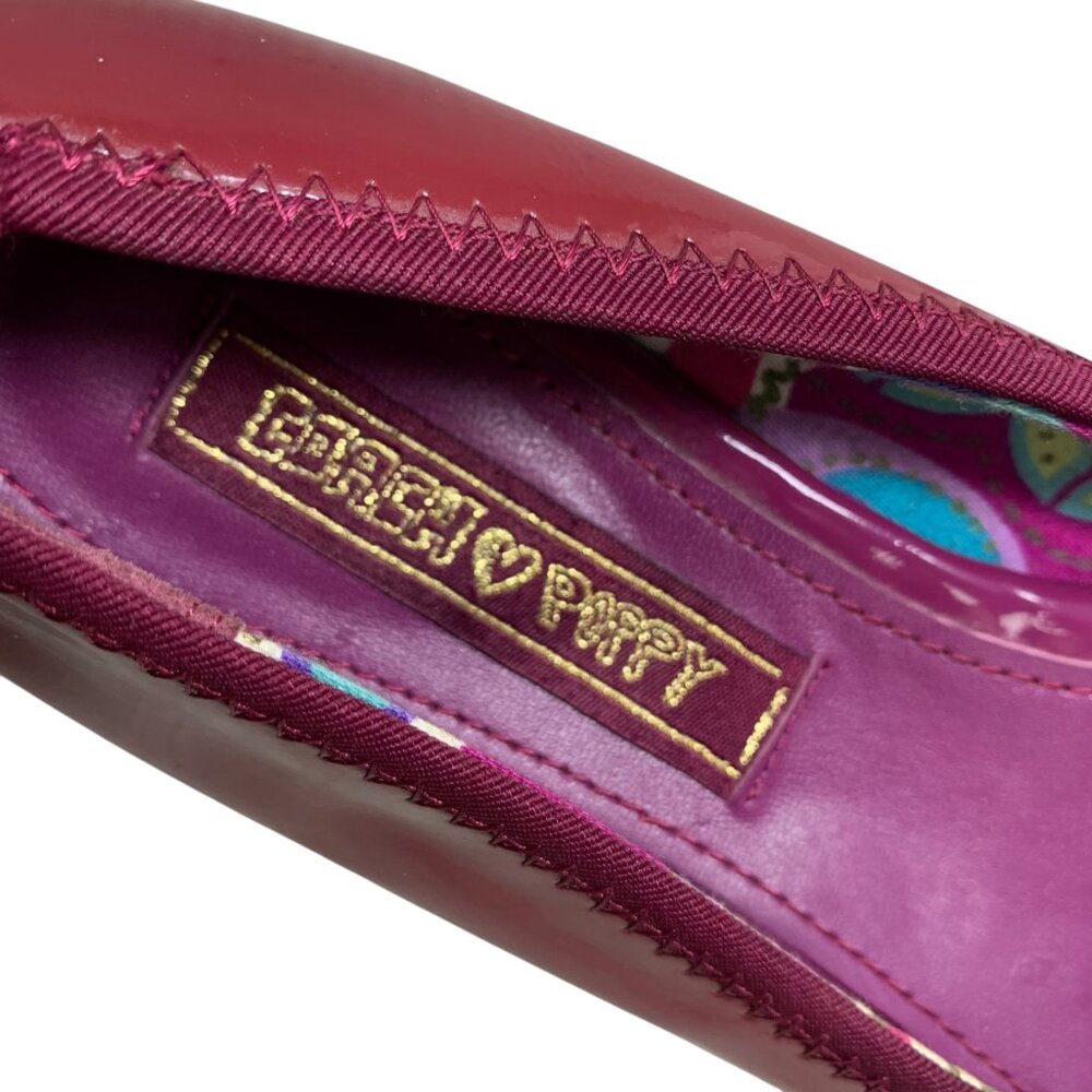 Coach Poppy Caper Magenta Patent Leather Embellished‎ Ballet Flats - Picture 2 of 13